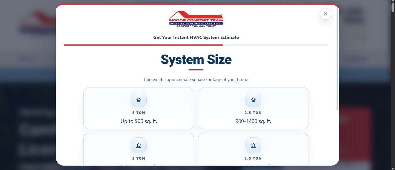 Indoor Comfort Team system size selection