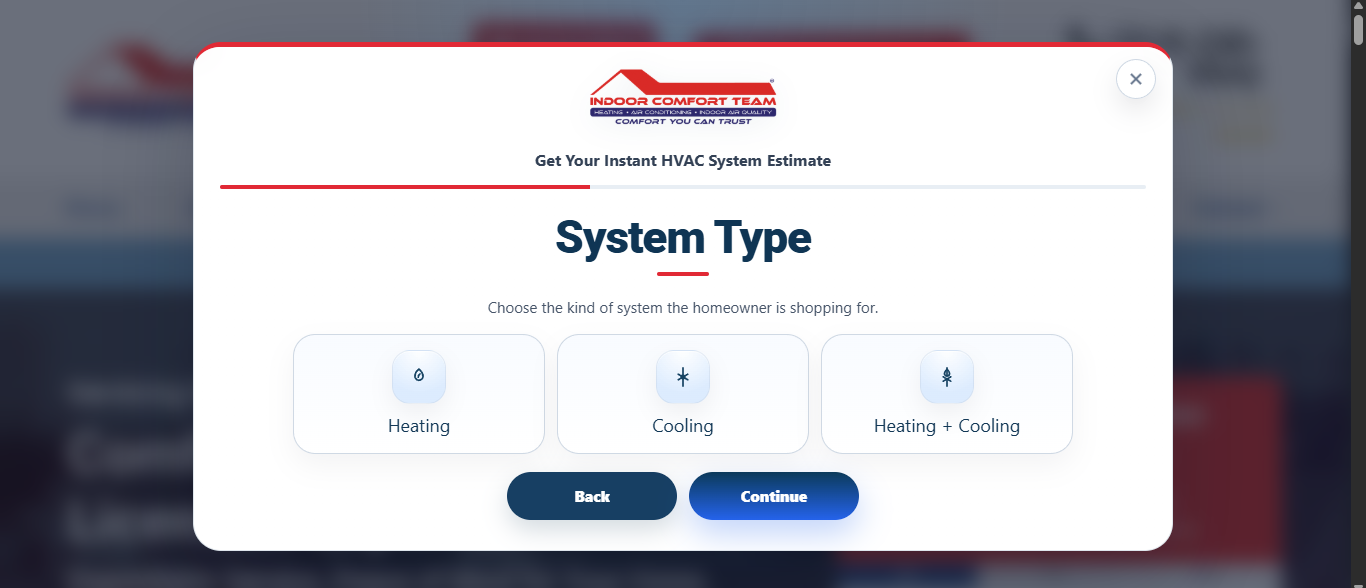 Indoor Comfort Team HVAC system type selection