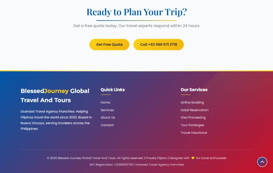 Blessed Journey final quote call to action and footer